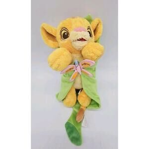 Disney Babies Plush Lion King Simba W/ Leaf Blanket Stuffed Animal Disney Parks